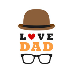 Happy Father's Day design on white background
