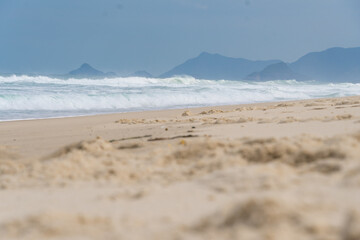 Reserva Beach, in Rio de Janeiro. Sunny day with some clouds. Empty beach