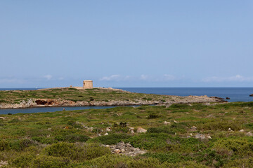 Fototapeta na wymiar Sanitja Tower (spanish: Torre de Sanitja), Minorca (Menorca), Spain