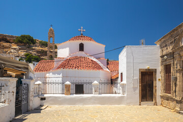 Church of Panagia in Lindos town on the Rhodes island, Greece, Europe.