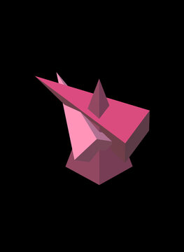 origami crane isolated on black