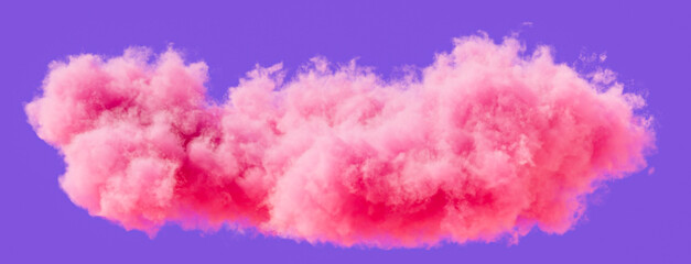 Fototapeta premium Single pink cloud formation, romantic soft cloud, 3d rendering