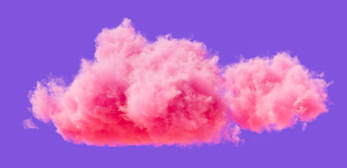 Fototapeta premium Single pink cloud formation, romantic soft cloud, 3d rendering