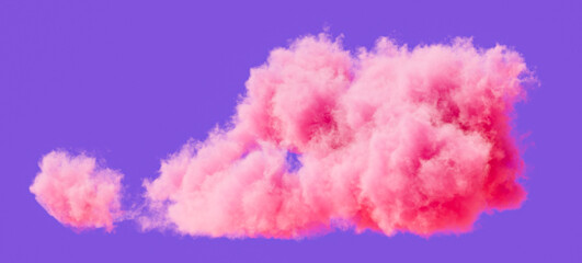 Fototapeta premium Single pink cloud formation, romantic soft cloud, 3d rendering