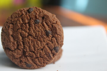 Chocolate biscuit sprinkled with choco chips