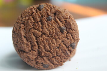 Chocolate biscuit sprinkled with choco chips