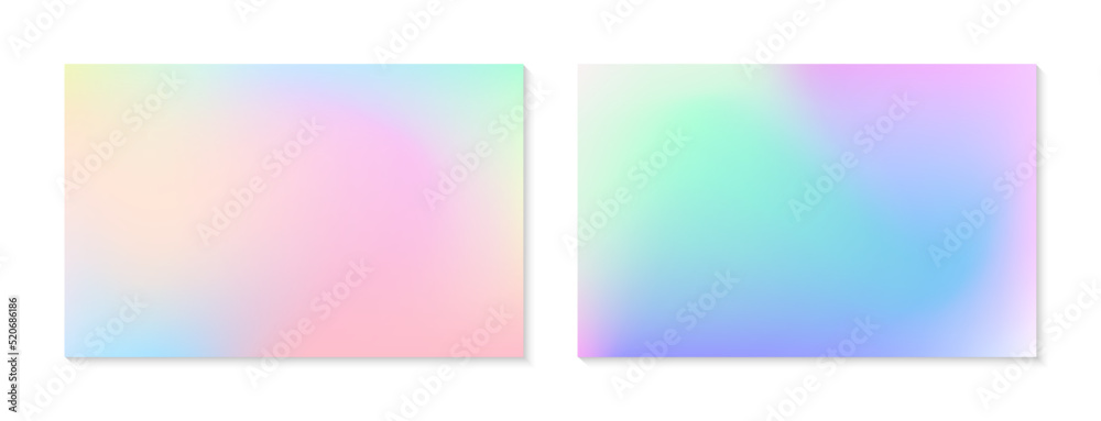 Wall mural vector set of mesh gradient backgrounds in soft pastel colors.copy space for text.abstract fluid ill