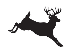 deer silhouette vector, jumping deer vector, deer running, deer jumping, deer, silhouette, vector, wildlife