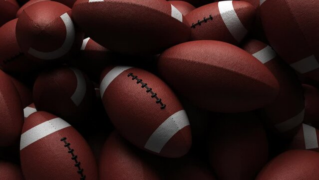 Lots of rugby balls hit the screen and cover it, then fall downstairs.