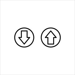 Up and down arrow keys, set for scrolling design, trendy design vector.