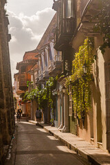 Fototapeta na wymiar Houses of the old city of Cartagena/Colombia