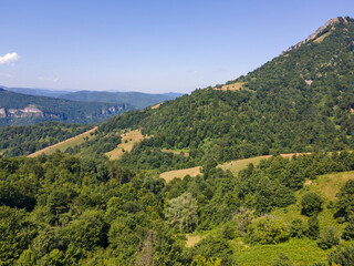 Fototapeta na wymiar Aerial view of Balkan Mountain near town of Teteven, Bulgaria