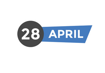 April 28 calendar reminder. 28th April daily calendar icon template. Vector illustration 
