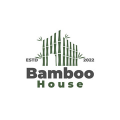 Fototapeta premium Simple Bamboo House Vector Illustration Logo