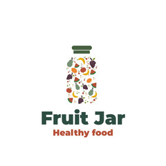 Fruit in a jar illustration logo