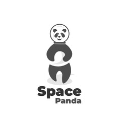 Space Panda wearing Helmet Vector Illustration Logo