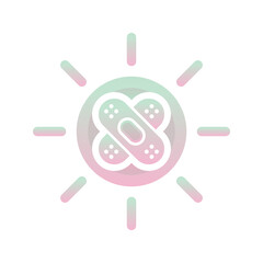 sun bandage logo gradient design template icon element