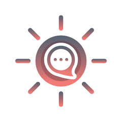 sun chat logo gradient design template icon element