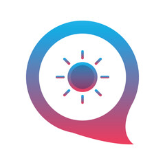 sun chat logo gradient design template icon element