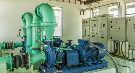 Motor pump water electric with control cabinet of water Treatment Plant