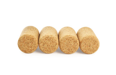 Set of wine bottle corks isolated on white
