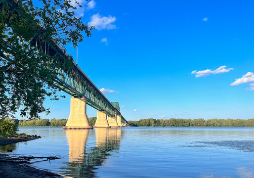 The Princess Margaret Bridge Over The Saint John River In Fredericton, New Brunswick Canada