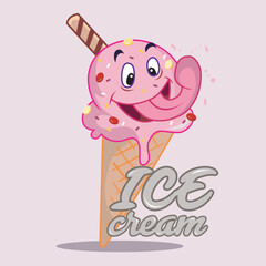 Cute illustration of fresh ice cream for various purposes