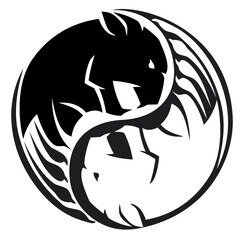 Panther Yin and Yang Symbol