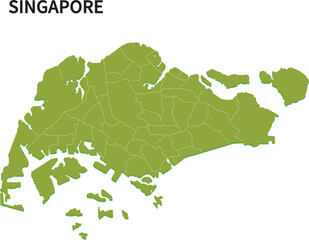 シンガポール/SINGAPOREの地域区分イラスト