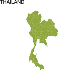 Obraz premium タイ/THAILANDの地域区分イラスト
