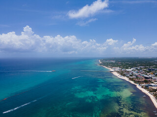 Fototapeta na wymiar Aerial view of Playa del Carmen, Mexico