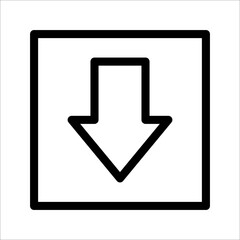 down arrow icon on a white background. Launch, update icon. The beginning of a creative project, business progress, a sign of a breakthrough. Symbol of fast growth. Speed, grow, increase.
