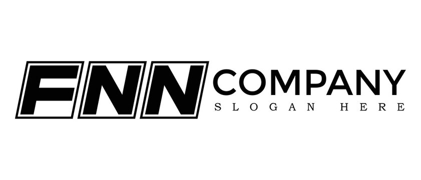 FNN three Letter Rounded rectangle boxes shape element symbol digital initial technology Media business logo design, Vector Template