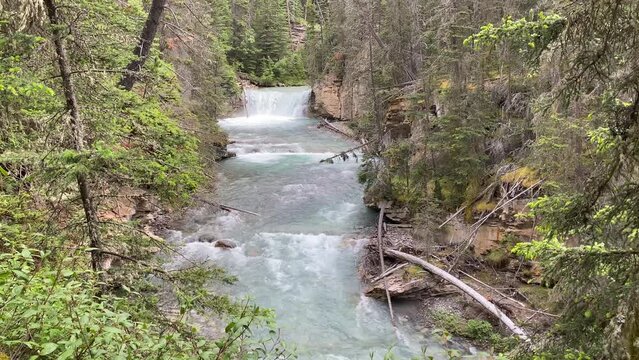 Upper Falls waterfall at Johnston Canyon in Banff National Park