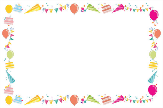 Birthday banner frames. Illustration of birthday party celebration with colorful banner. Perfect for party and birthday celebration designs