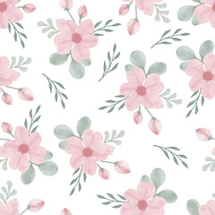 seamless pattern of pink floral for fabric