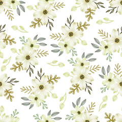 seamless pattern of soft yellow floral bouquet