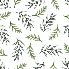seamless pattern of green leaves for wallpaper
