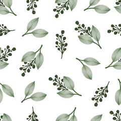 seamless pattern of green wildflower for fabric design