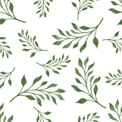 seamless pattern of fresh green leaves for wallpaper