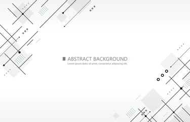 Vector abstract geometric square line pattern on white background