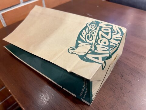 Cafe Amazon paper bag , 2 August 2022 , Buriram province.