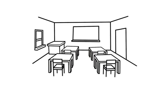 classroom animation, Sketch and 2d animated
