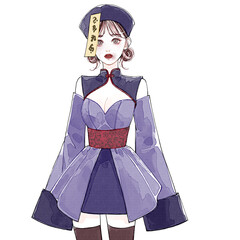 キョンシーのコスプレをした女性