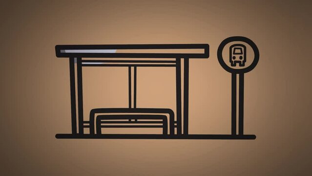 bus stop Sketch and 2d animated
