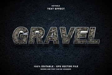 Gravel 3D editable text effect