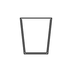glass or cup line icon on white background. isolated, simple, lines, silhouettes and clean style. suitable for symbols, signs, icons or logos