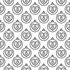 Christmas ball pattern for holidays. Seamless bulb texture for New Year celebration event. Cute minimalist background