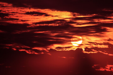 The could texture in sunset
