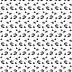 Cute minimalist hand drawn snowflake Christmas pattern. Seamless black snow texture. Fun winter line white background
